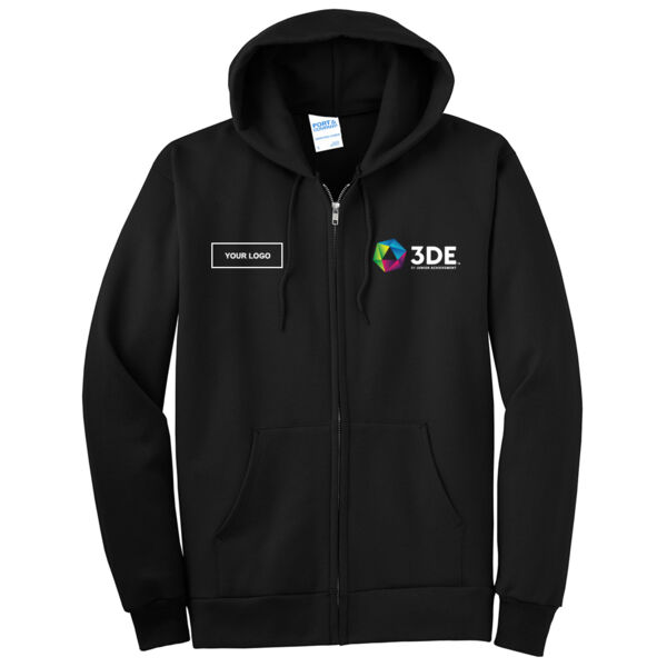 PC90ZH - EMB - J248E002 Left Chest - 3DE Full Zip Hoodie Thumbnail